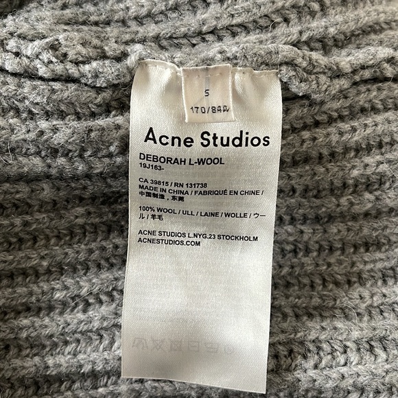 Bundle of 3 Acne Studios Deborah wool sweater, size small, grey / black / cream - Picture 3 of 5